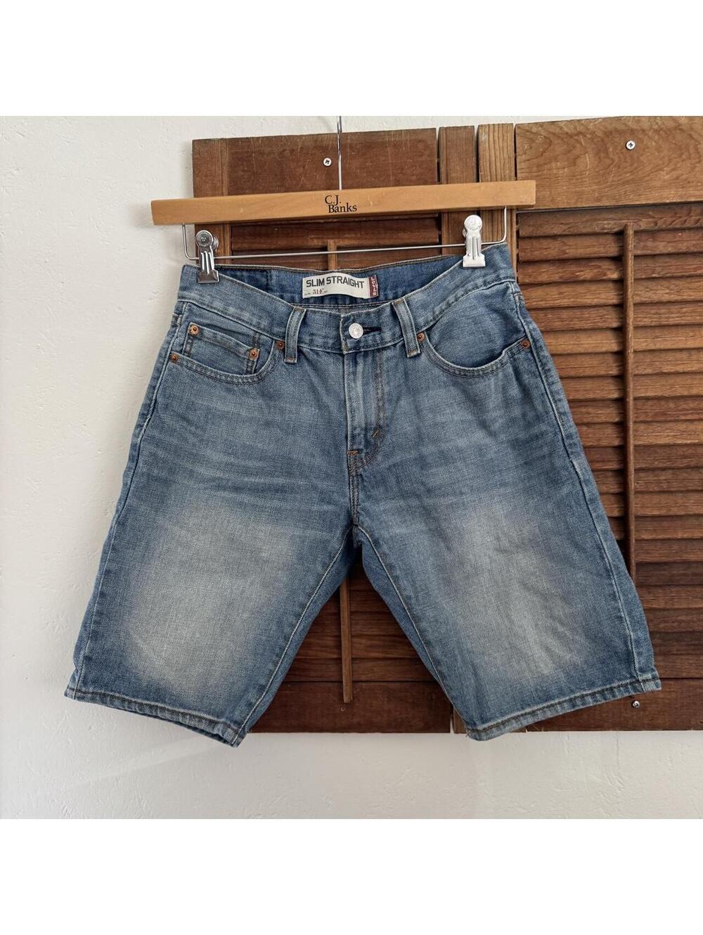 Levi’s denim jorts shorts sz 29 medium wash slim straight 100% cotton